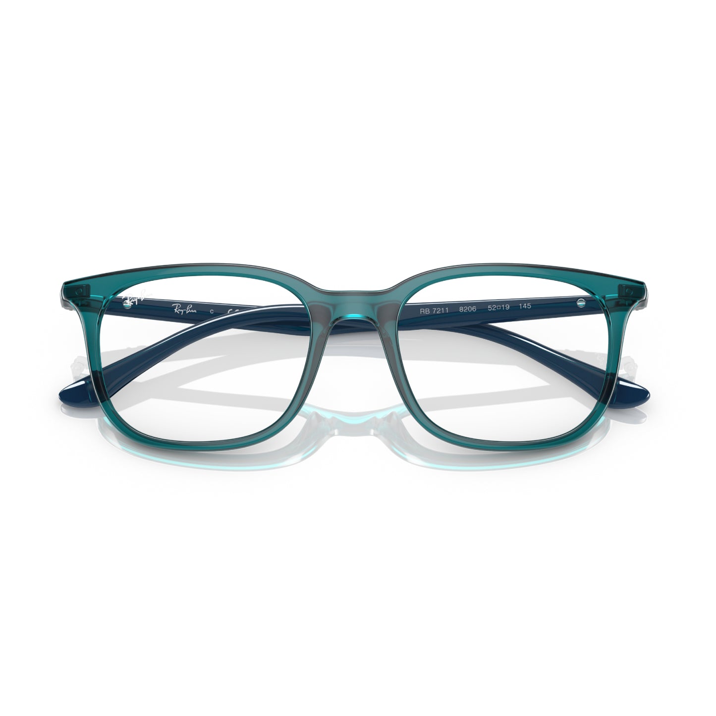Ray-Ban Unisex Pillow Eyeglasses, Transparent Turquoise