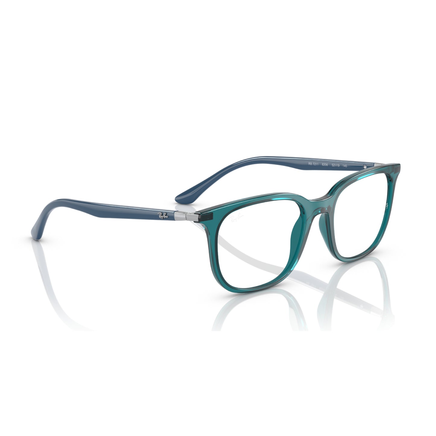 Ray-Ban Unisex Pillow Eyeglasses, Transparent Turquoise