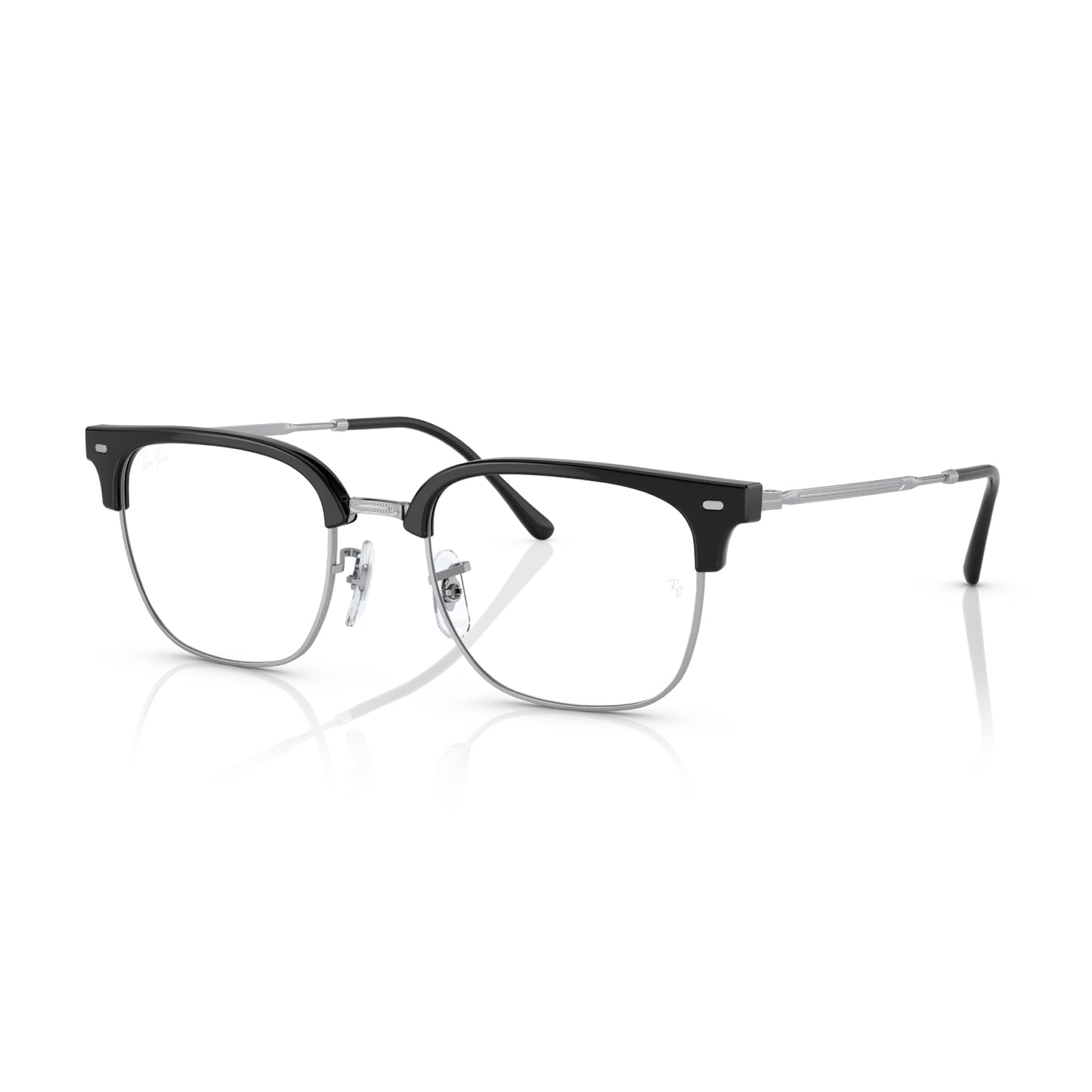 Ray-Ban Clubmaster Unisex Square Eyeglasses, Black on Silver