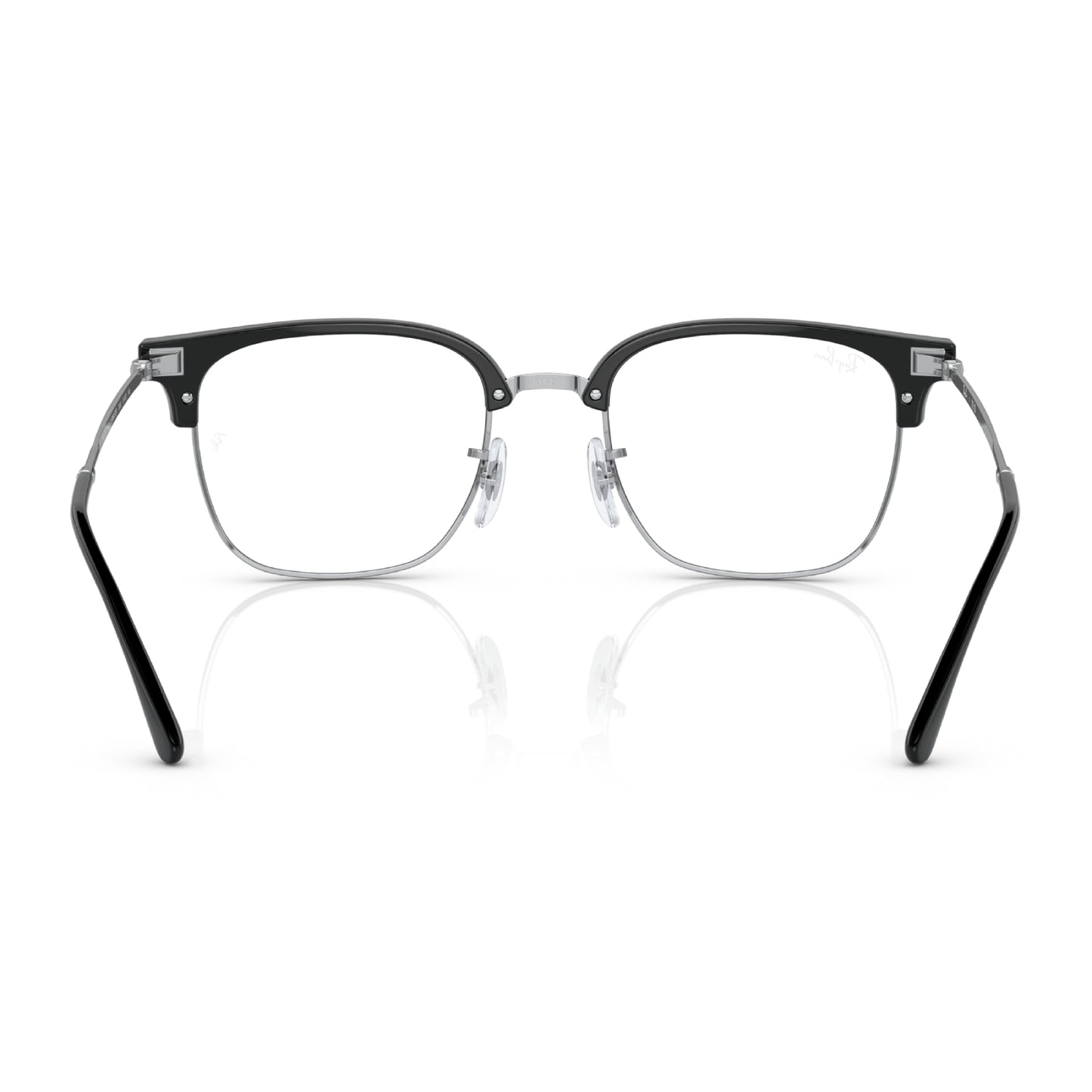 Ray-Ban Clubmaster Unisex Square Eyeglasses, Black on Silver