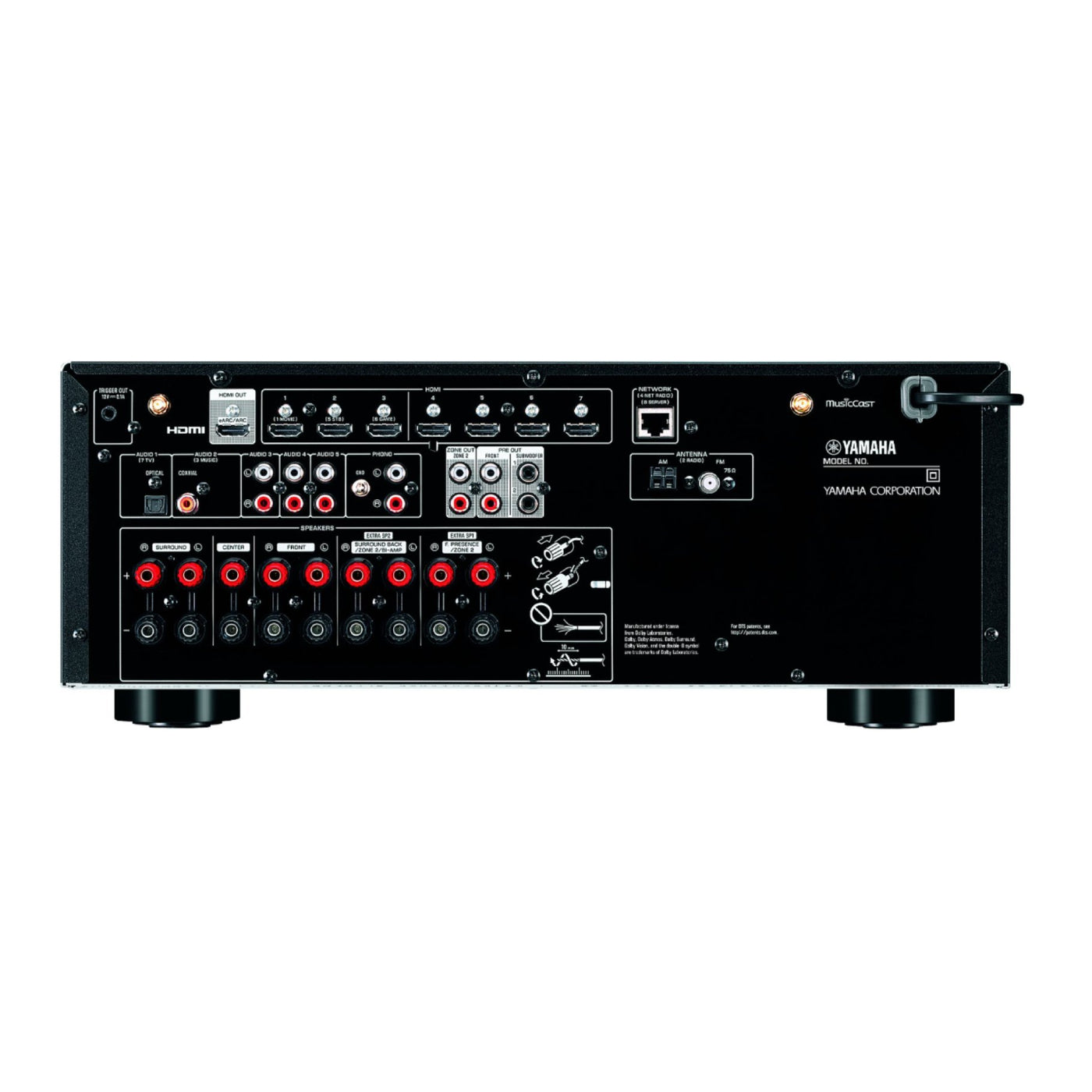 Receptor AV Yamaha RX-V6A de 7.2 canales con HDMI 8K y MusicCast, color negro