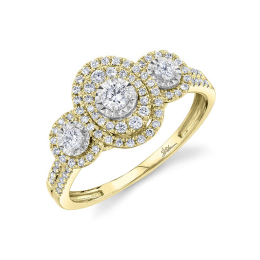 Shy Creation 0.46 ct. Round Diamond Engagement Ring in 14K Yellow Gold - Size 7 - Curacao