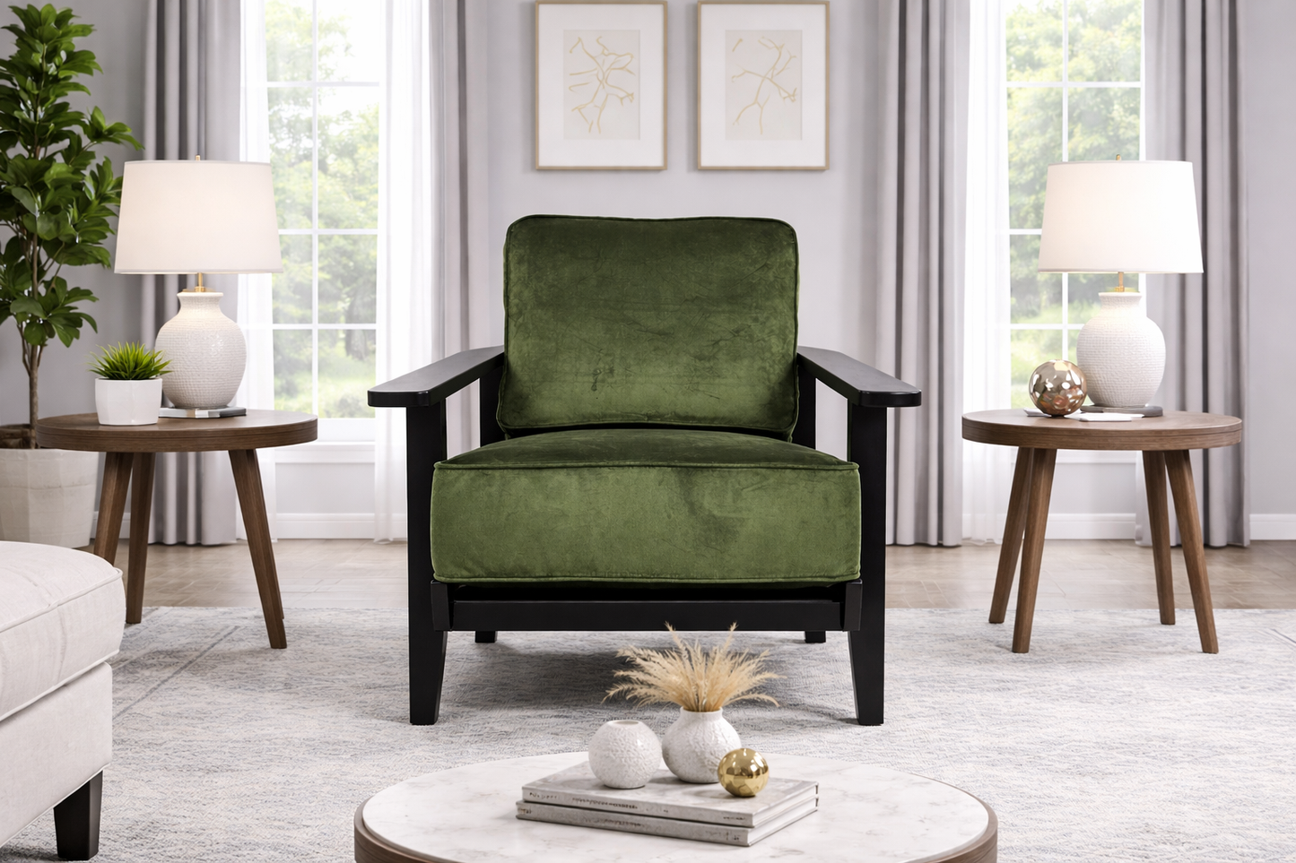 Sebago 20" Metro Armchair by Primitive Collections - Green