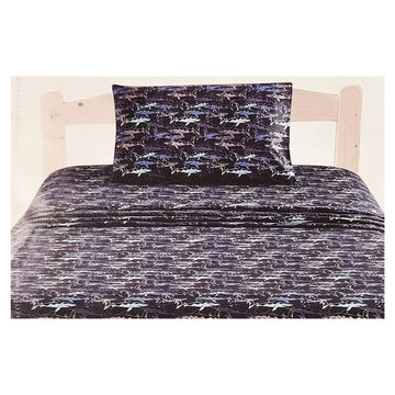 Juego de sábanas Artistic Linen de 3 piezas con diseño de tiburones para niños