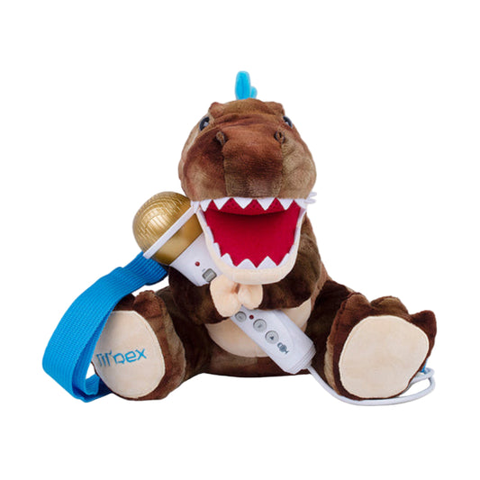 Singing Machine Sing-Along Crew Plush Toy Karaoke Backpack with Microphone - Brown