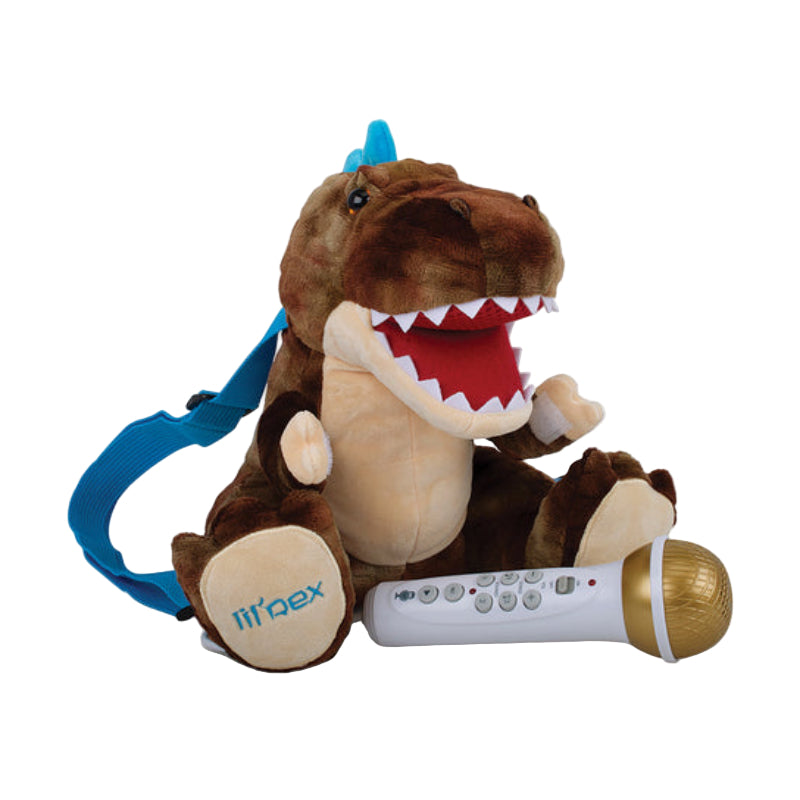 Singing Machine Sing-Along Crew Plush Toy Karaoke Backpack with Microphone - Brown