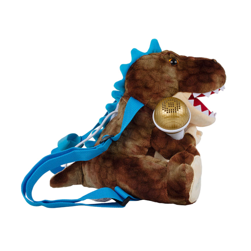 Singing Machine Sing-Along Crew Plush Toy Karaoke Backpack with Microphone - Brown