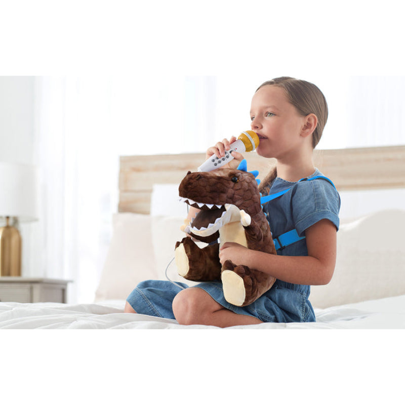 Singing Machine Sing-Along Crew Plush Toy Karaoke Backpack with Microphone - Brown