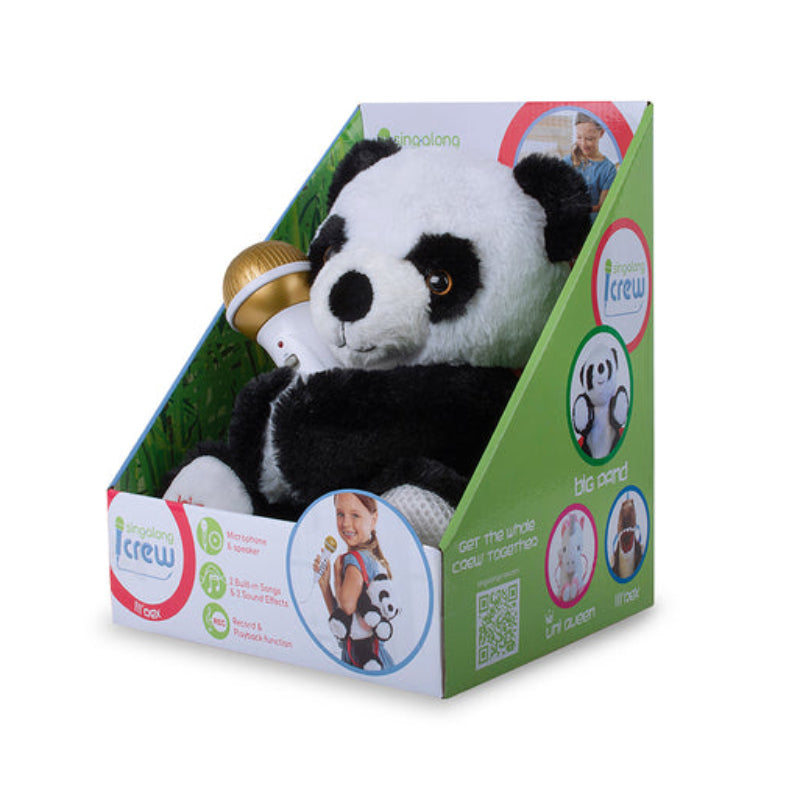 The Singing Machine Sing-Along Crew Plush Toy Karaoke Backpack with Microphone - Panda