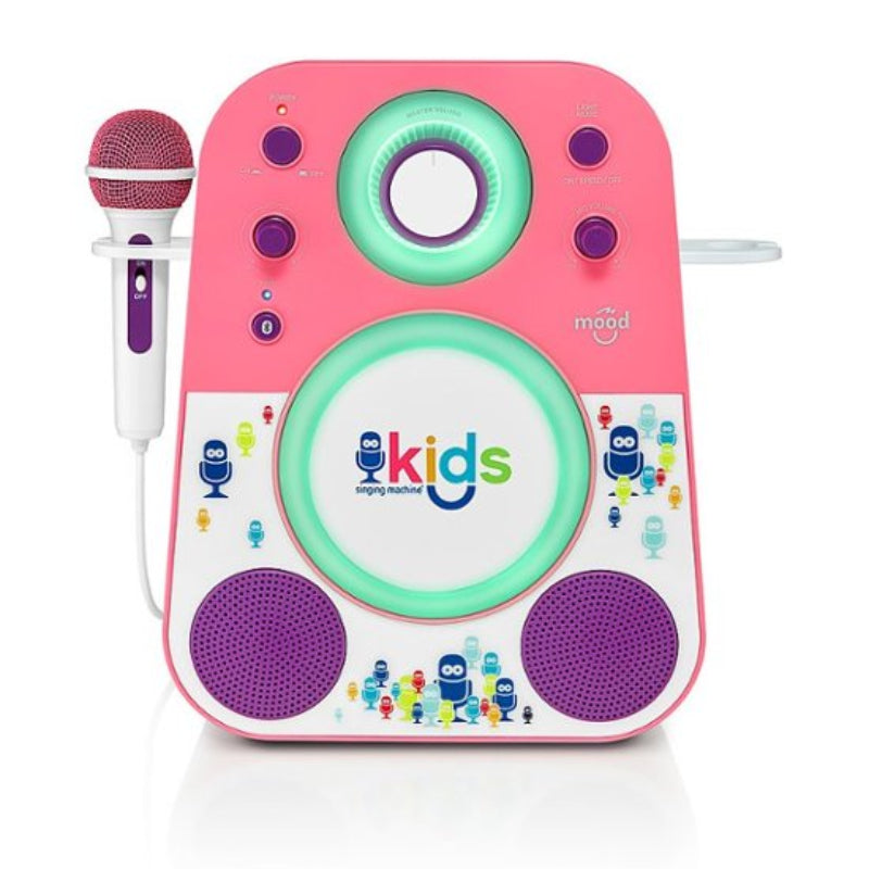 Sistema de karaoke con Bluetooth y micrófono para niños Singing Machine The Mood Kids, color rosa y morado