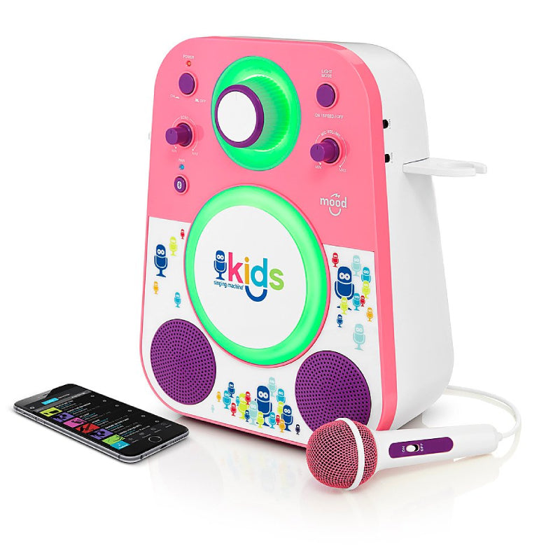 Sistema de karaoke con Bluetooth y micrófono para niños Singing Machine The Mood Kids, color rosa y morado