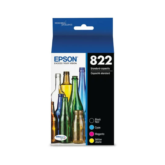 Cartucho de tinta de capacidad estándar Epson T822120/BCS (paquete de 4): cian, magenta, amarillo y negro