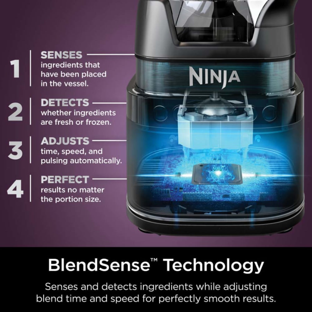 Licuadora y procesadora Ninja TB401 Detect Kitchen System Pro con tecnología BlendSense, color negro