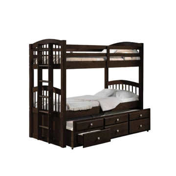 Tomas Twin Storage Bunk Bed with Trundle by Acme Furniture - Espresso - Curacao