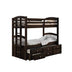 Tomas Twin Storage Bunk Bed with Trundle by Acme Furniture - Espresso - Curacao