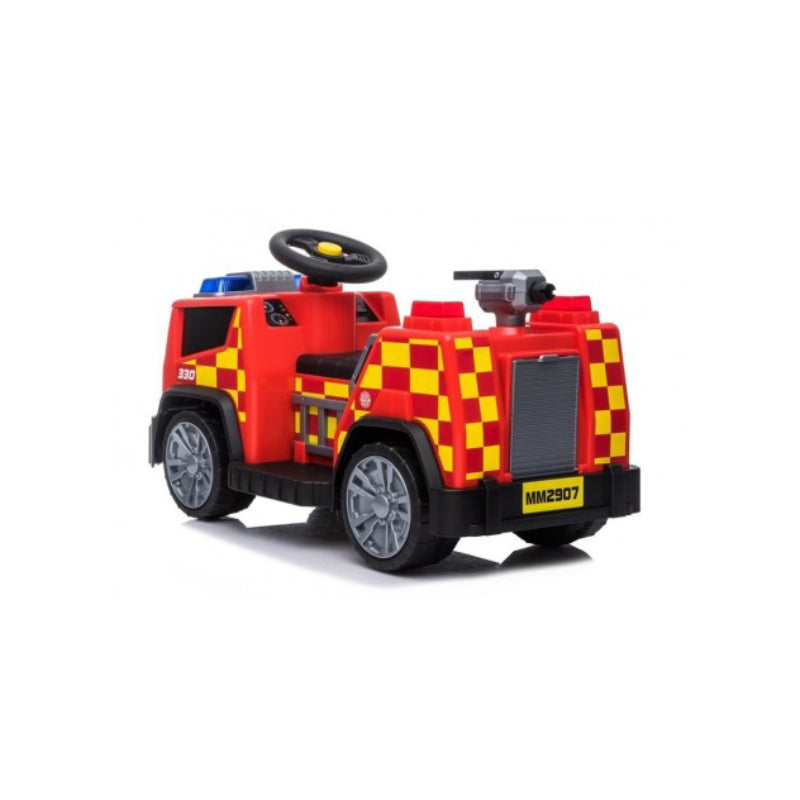 6V 4-Wheel Ride On Fire Truck - Red