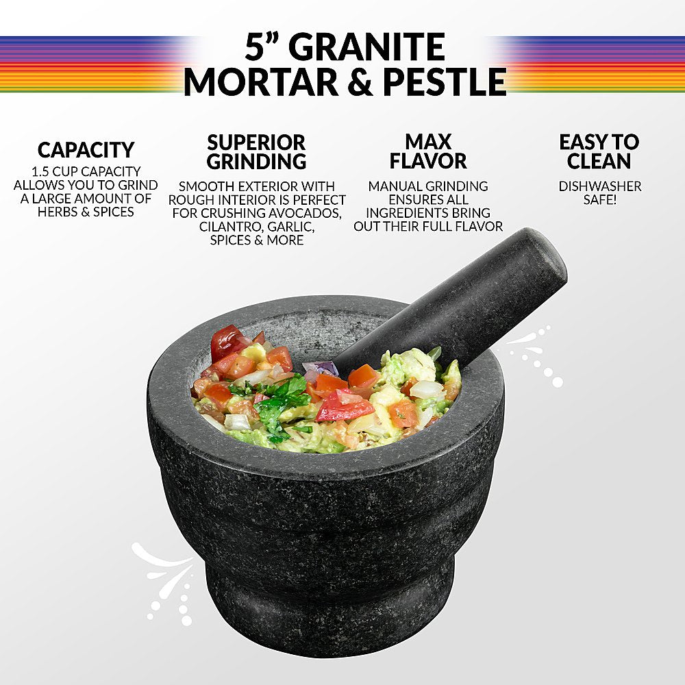 Taco Tuesday Granite Mortar and Pestle Set - Gray - Curacao