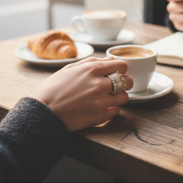 Metal Alchemist Love Child Broadus Ring In Gold Plated Over 925 Sterling Silver