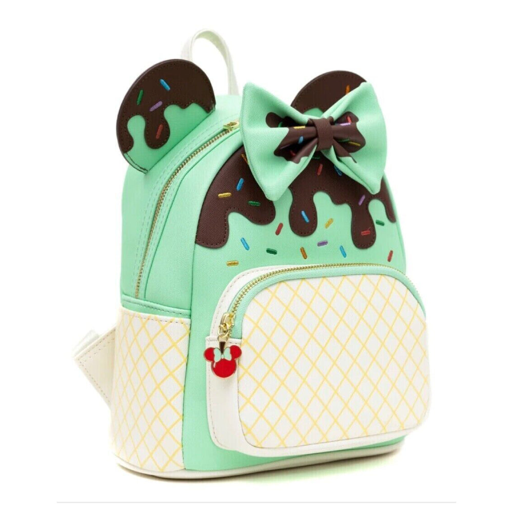 Loungefly Disney Minnie Mouse Mint Ice Cream Cone Mini Backpack