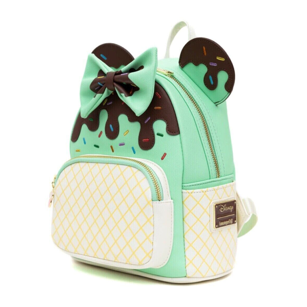 Loungefly Disney Minnie Mouse Mint Ice Cream Cone Mini Backpack