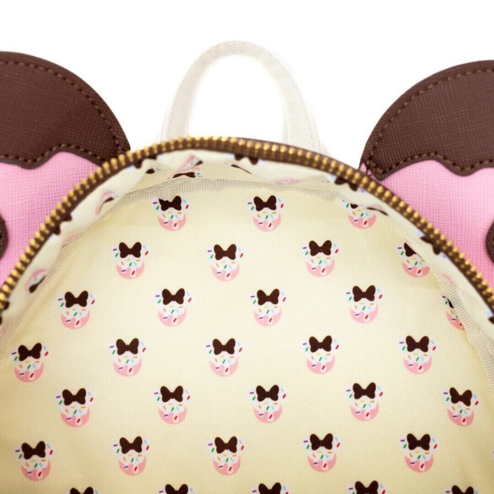 Loungefly Disney Minnie Mouse Neapolitan Ice Cream Cone Mini Backpack