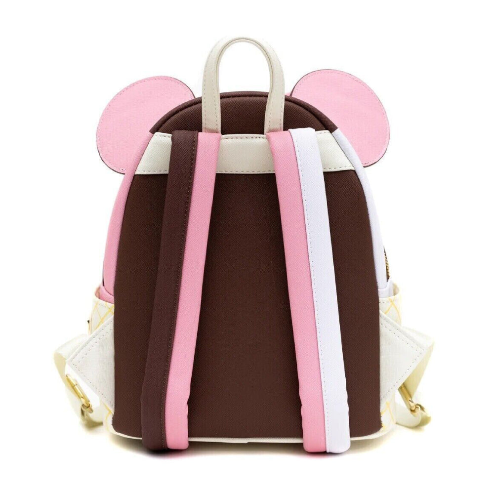 Mochila pequeña con forma de cono de helado napolitano de Minnie Mouse de Disney de Loungefly