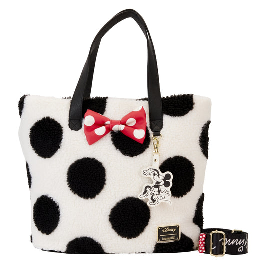 Loungefly Disney Minnie Mouse Rocks The Dots Classic Sherpa Tote