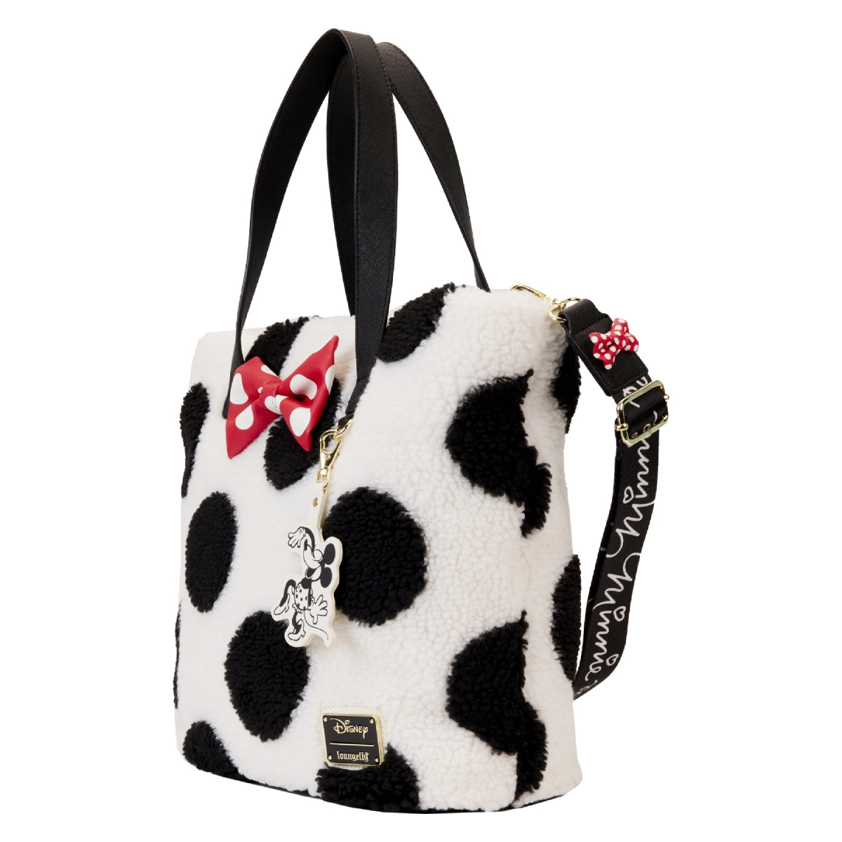 Loungefly Disney Minnie Mouse Rocks The Dots Classic Sherpa Tote