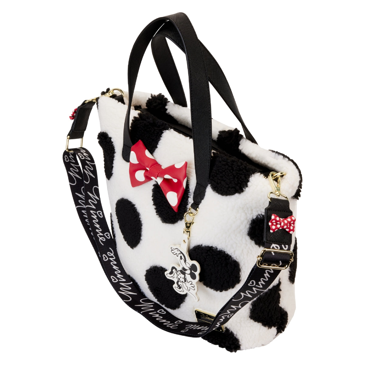 Loungefly Disney Minnie Mouse Rocks The Dots Classic Sherpa Tote