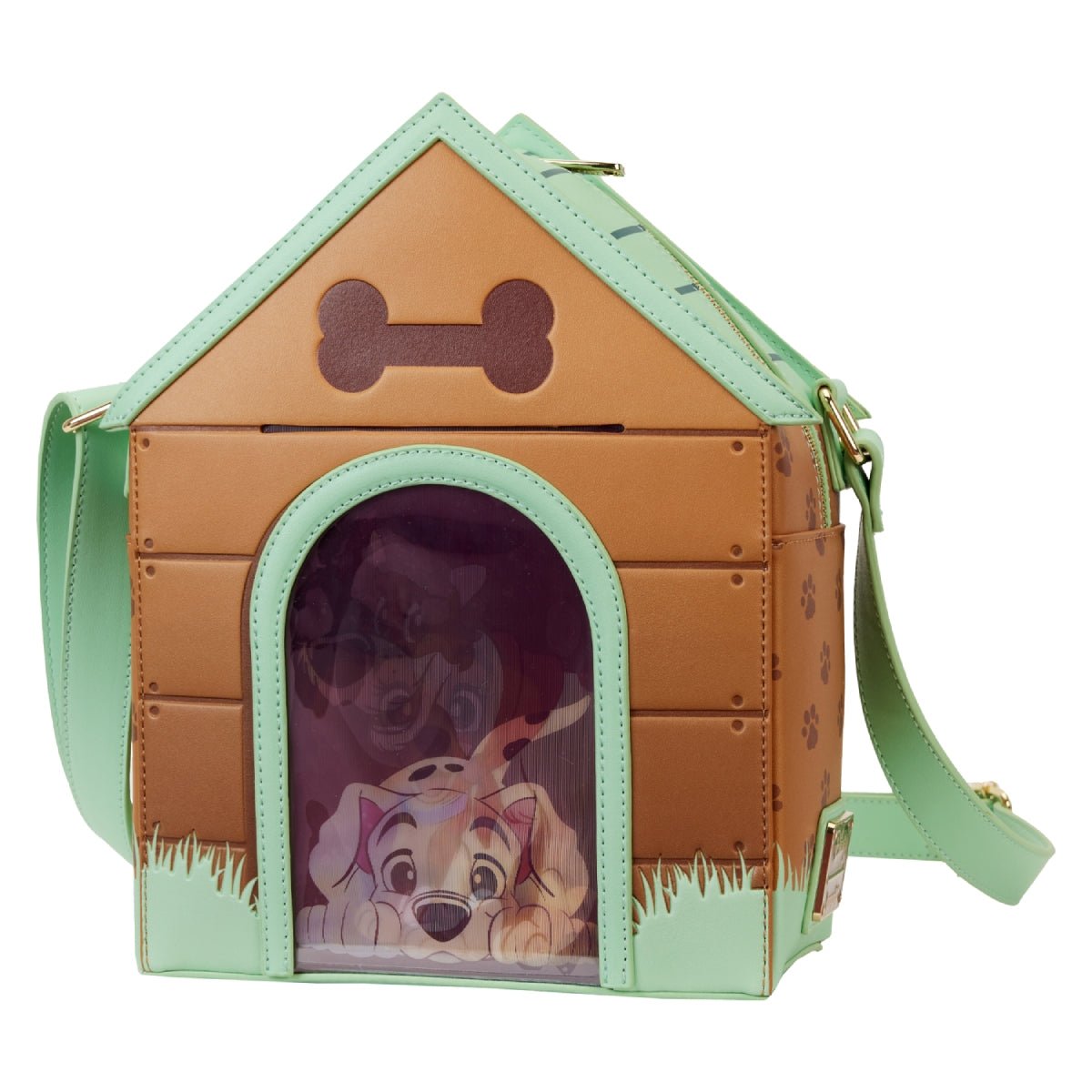 Loungefly 3D Disney Dogs Brown and Green Doghouse Backpack WDBK4316-  main image 2