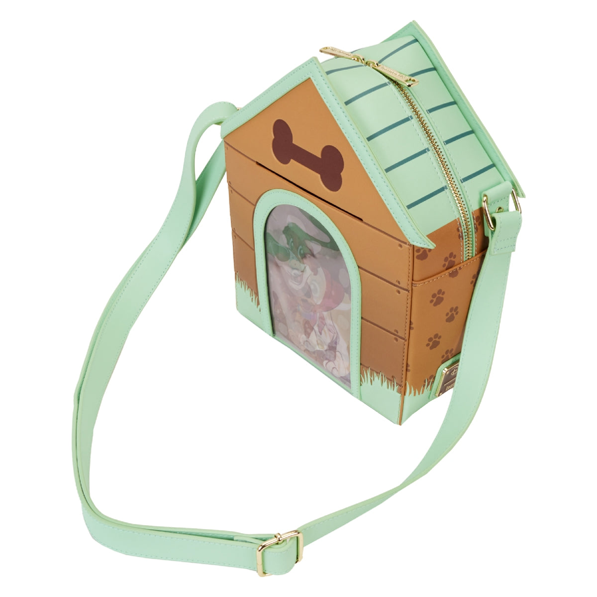 Loungefly 3D Disney Dogs Brown and Green Doghouse Backpack WDBK4316-  main image 3