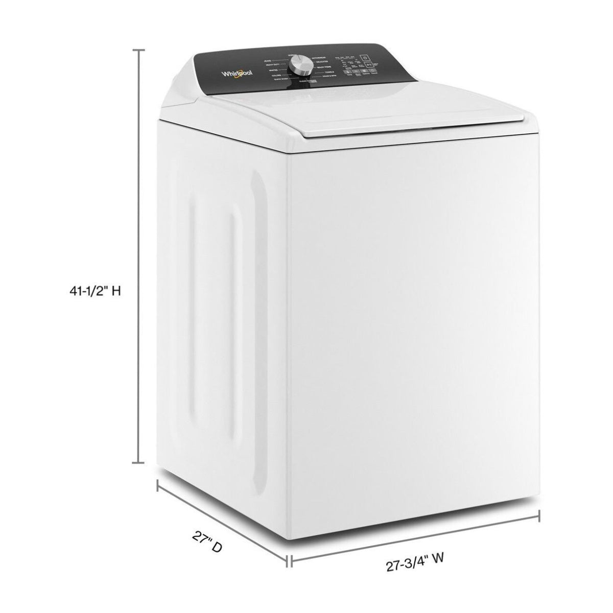 Lavadora Whirlpool WTW5010LW de carga superior con impulsor y grifo incorporado, 4,6 pies cúbicos, color blanco