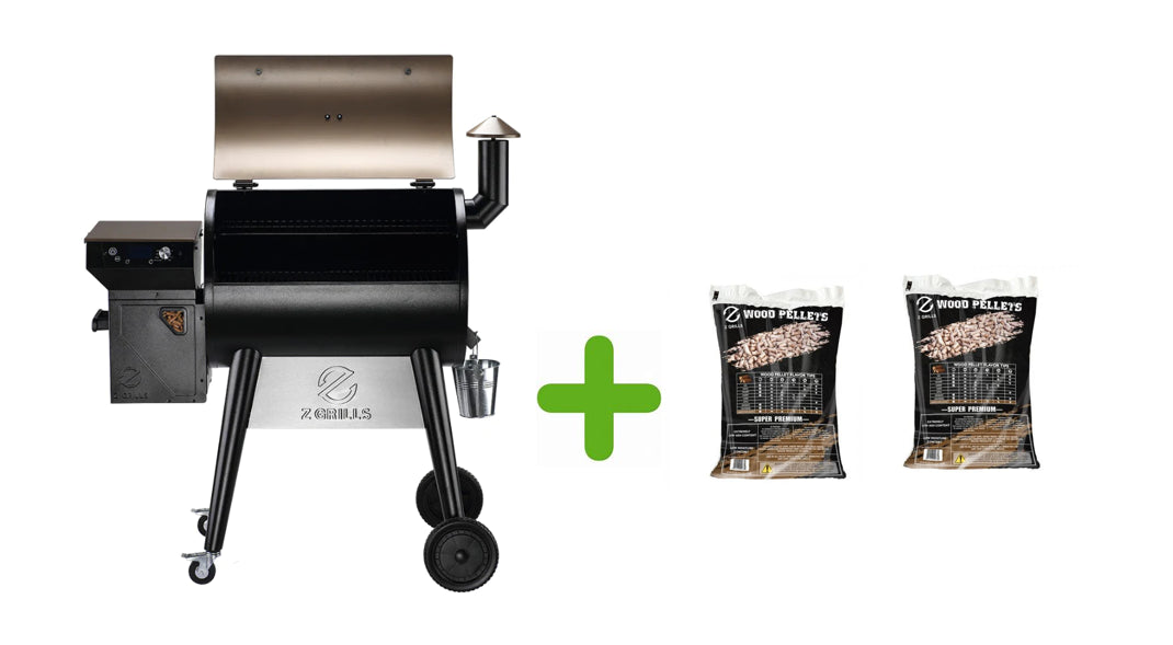 Z Grills ZPG7002C 8-in-1 BBQ Wood Pellet Grill Smoker Digital + 2 WOOD PELLETS-40 LBS