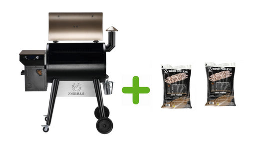 Z Grills ZPG7002C 8-in-1 BBQ Wood Pellet Grill Smoker Digital + 2 WOOD PELLETS-40 LBS